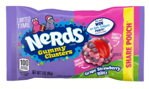 Nerds Gummy Clusters Candy Grape Strawberry Blitz 3oz Share Size 12ct